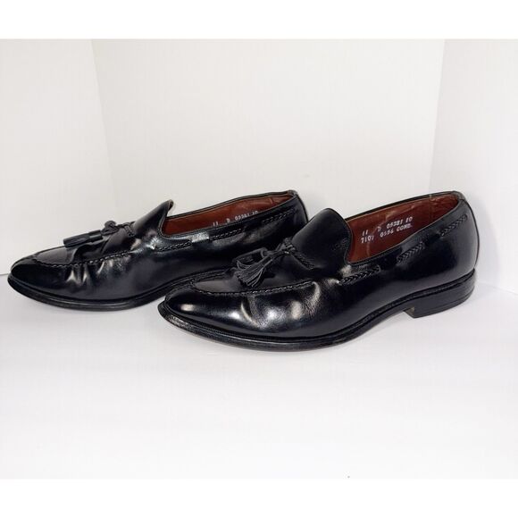 Allen Edmonds Black Leather Pembrooke Loafer Tassel Classic Dress Shoes 11 D - Picture 1 of 16